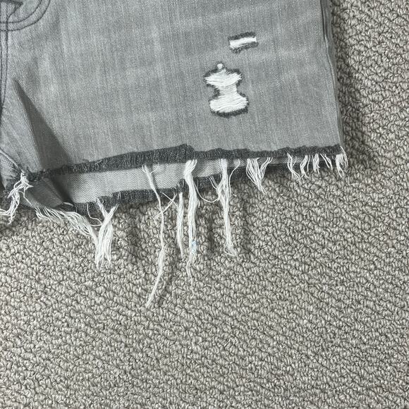 J Brand Denim Cut Off Shorts Womens Size 28 Gray Distressed Frayed Hem Festival - Picture 3 of 11